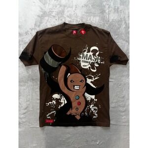 KALLUSIVE Mens Graphic T Shirt Brown Gingerbread Man Size M runs small
